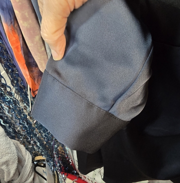 #0547 Sz 22 NWT ELOQUII Dbl Wrap Dress Silky Navy Blue 25.75"ptp 39"Long CHIC! - Picture 8 of 16